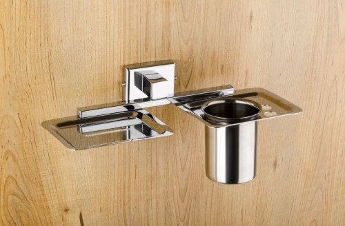 Eagle EC-608 Soap Dish with Tumbler Holder Bathroom Accessory for Home, Hotel and Apartment Washrooms, Elegant Combo Holder for Organized Everyday Use, Decor and Value